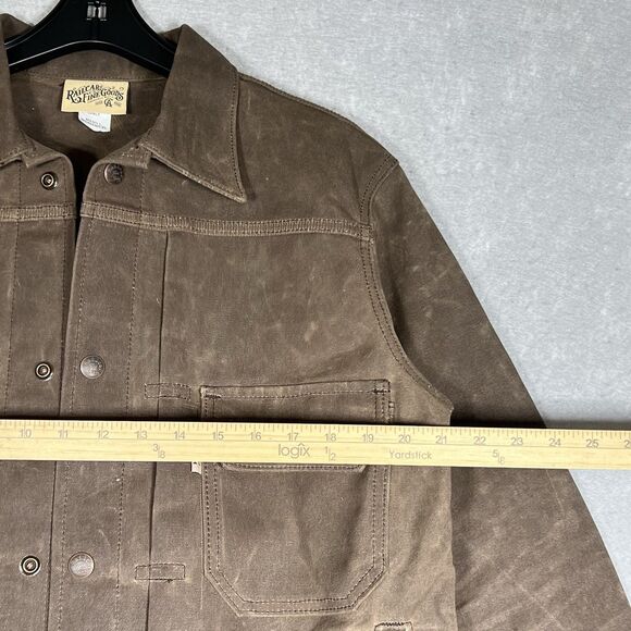 RAILCAR FINE GOODS Type 2 18 Ounce Wax Canvas Jacket Brown Men’s Large  NWOT - Picture 7 of 14